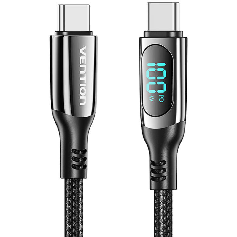 Cablu Date TAYBAV USB-C 100W 5A  1.2M  Negru