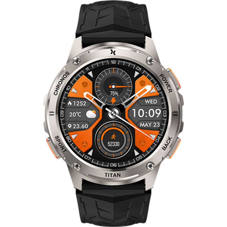 Smartwatch MaxCom FW110SR Titan Chronos Ecran 1.43Inch AMOLED IP69K 5AT Argintiu — imaginea 5