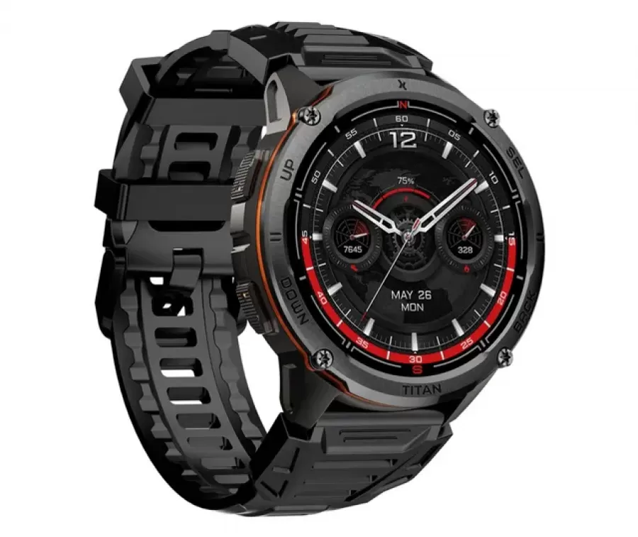Smartwatch MaxCom FW111CZ Titan Chronos Ecran 1.43Inch AMOLED IP69K 5AT GPS Negru