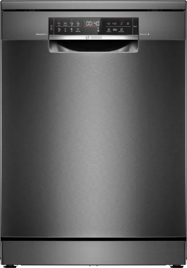 Mașina De Spălat Vase Bosch SMS6ECC12E Independenta 14 Seturi 60Cm Clasa A Oțel Anti-Amprenta Negru