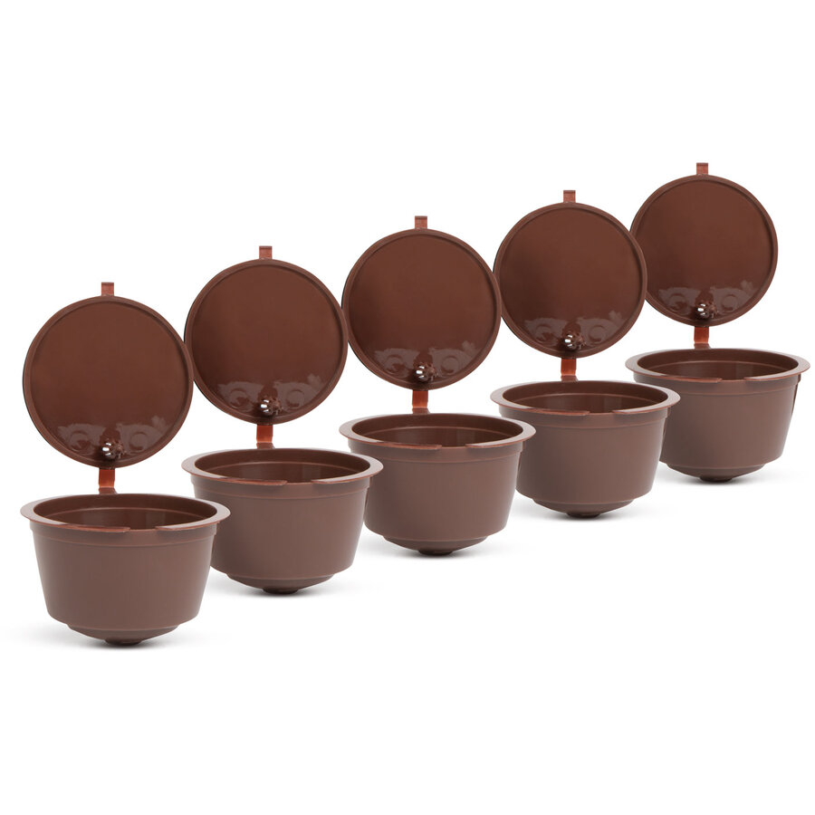 Capsula Reincarcabila pentru Aparatul de Cafea cu Capsule 57369 Plastic 5 Bucati / Set Maro