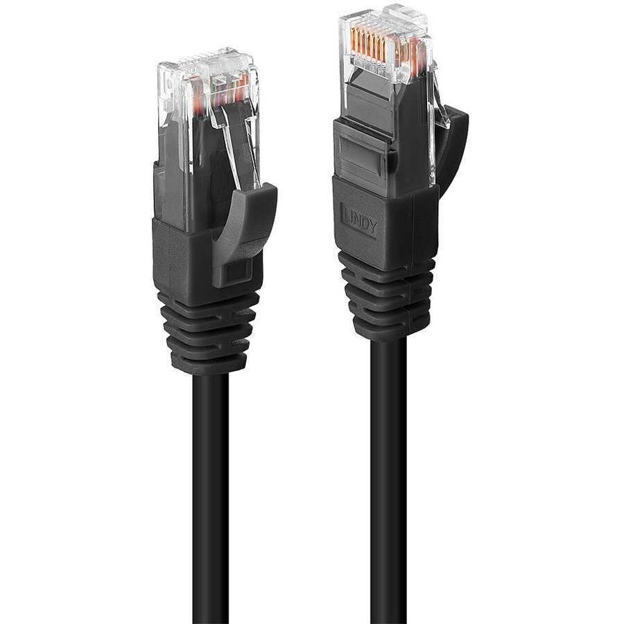 Cablu Rețea Lindy Cat.6 U/UTP LSZH 0.5m Black