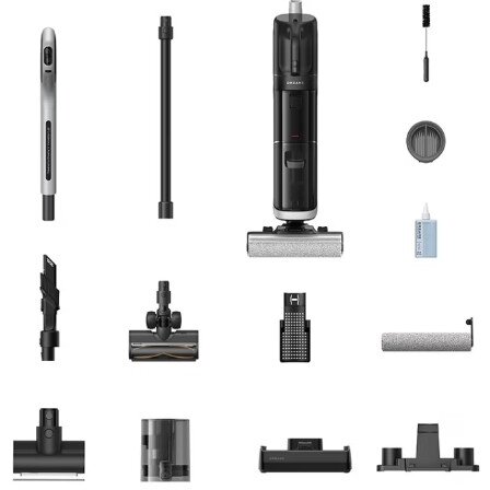 Aspirator Vertical Fara Fir H14 Dual HHV25A Umed/Uscat 4 Moduri 18000Pa Auto-Curatare 380W Afisaj Led Negru