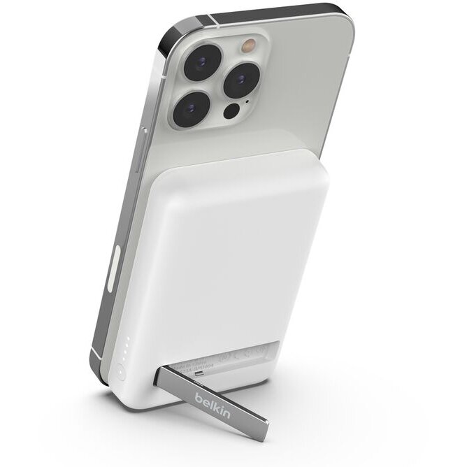 Baterie Externă Belkin Magnetic Wireless Kick Stand 5,000mAh Alb
