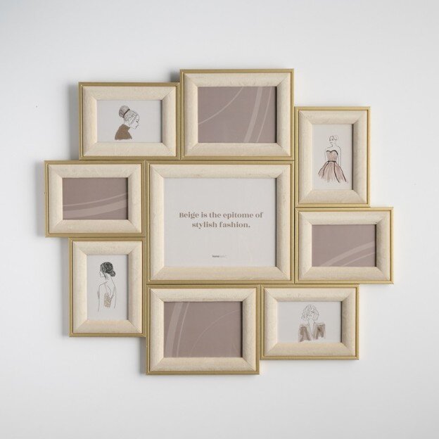 Rama Foto Multicadru Veloriso 10524860201 9 Fotografii Bej/Auriu