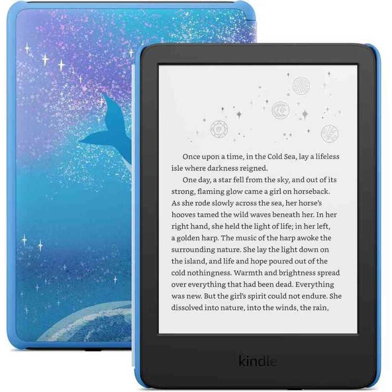 eBook Reader Kindle Kids Edition Space Whale Display 6Inch 16GB Flash Husa Albastru
