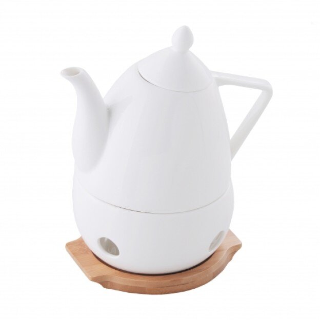 Ceainic 36933-BIA-DZBAN Cu Suport Incalzire Classico 1100Ml