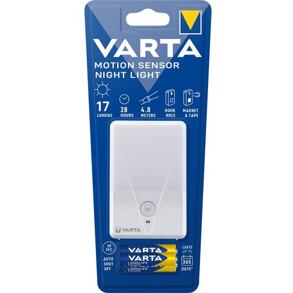 Lampă de Noapte Varta cu Senzor de Mișcare Oprire Automata Alb Cald