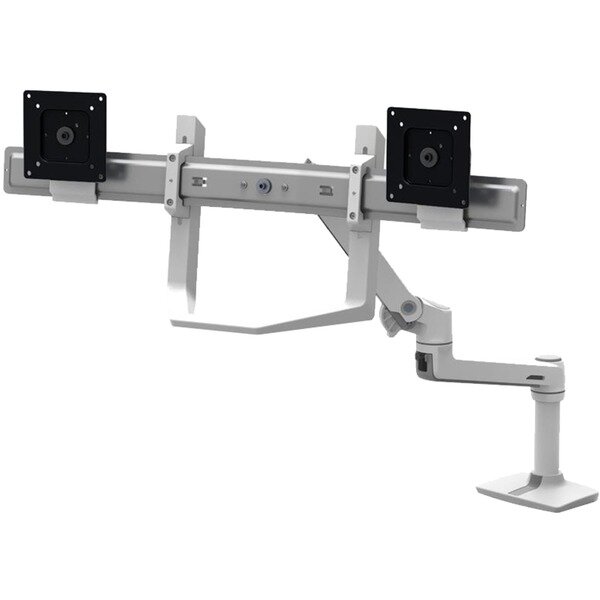 Kit Suport Monitor LX Dual Faciliteaza Reglarea Pozitiei Monitorului Alb
