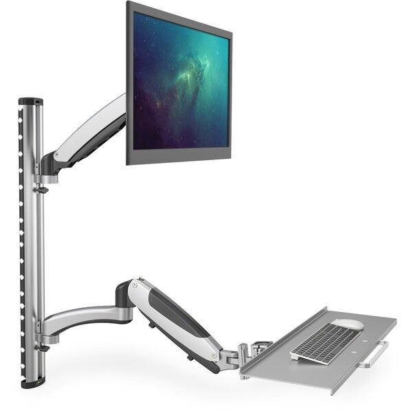 Suport Monitor și Tastatura Digitus DA-90354 de Perete Universal 17 - 27inch Max 6kg Argintiu — imaginea 4