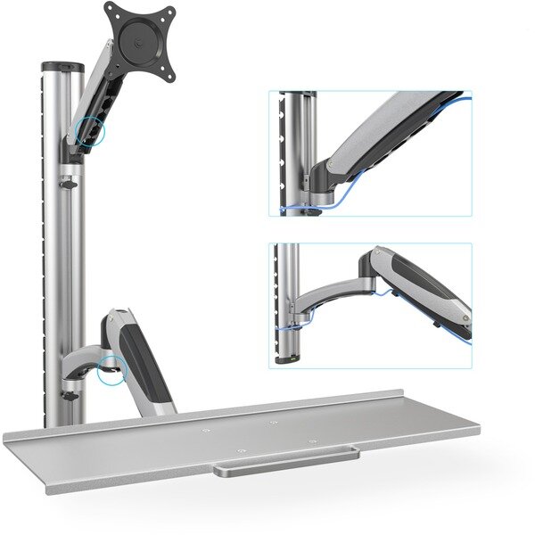 Suport Monitor și Tastatura Digitus DA-90354 de Perete Universal 17 - 27inch Max 6kg Argintiu — imaginea 5