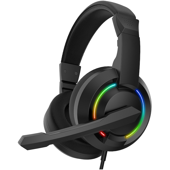 Casti Gaming Over-ear BGH-021 Hydra Microfon Iluminare RGB Negru