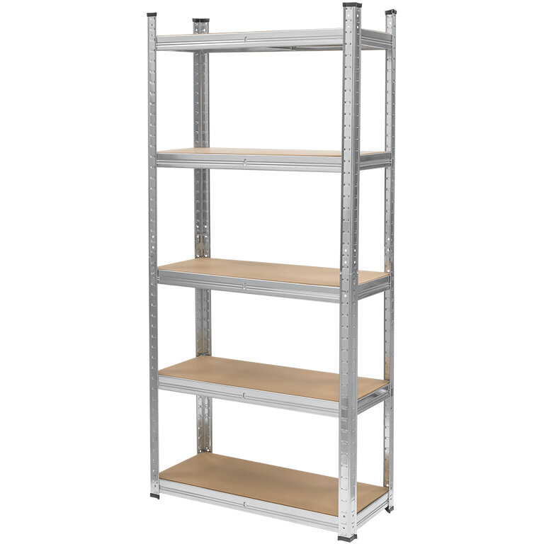 Raft Metalic Rebel RB-1255 cu 5 Polițe MDF 150x70x30CM Sarcina Maximă 750KG Argintiu