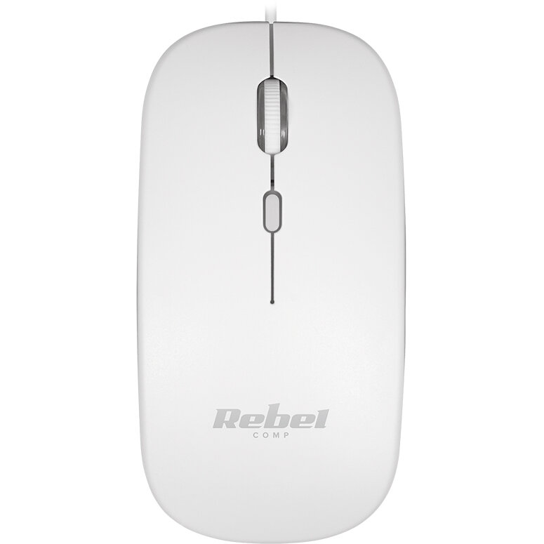 Mouse Optic Rebel cu Fir 1200dpi Alb — imaginea 3