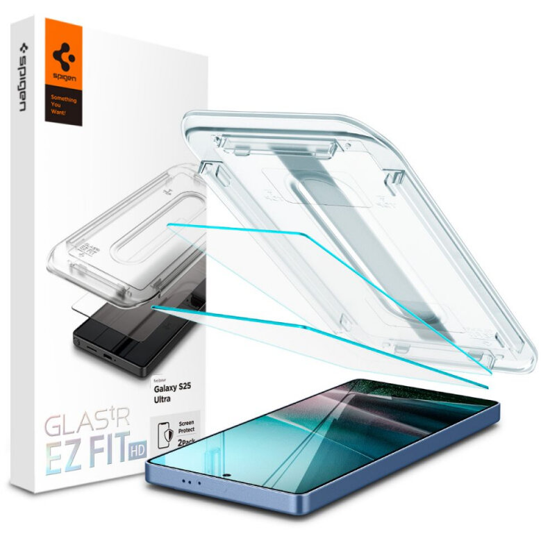 Folie protecție Spigen Sticlă Securizată Full Glue Set 2 bucăți AGL09082 EZ FIT pentru Samsung Galaxy S25 Ultra S938