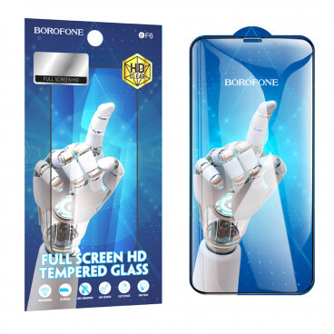 Folie Protecție Borofone BF6 Diamond Armor pentru Apple iPhone 16e / 14 / 13 Pro / 13 Sticlă Securizată Full Glue Set 10 bucăți Negru
