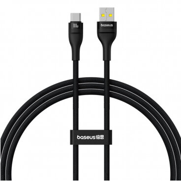 Cablu Date si Incarcare USB-A - USB-C Flash Series II 100W 1m Negru