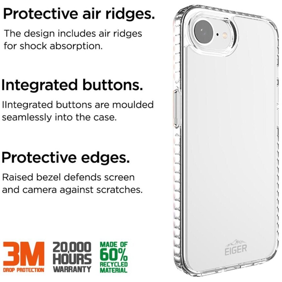 Husa Eiger Ice Grip GRS pentru iPhone 16e Clear — imaginea 3