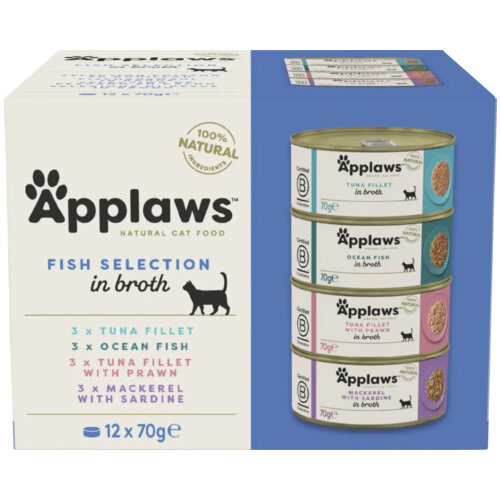 Hrana Umeda Pentru Pisici Applaws Selecție Peste 12x 70g