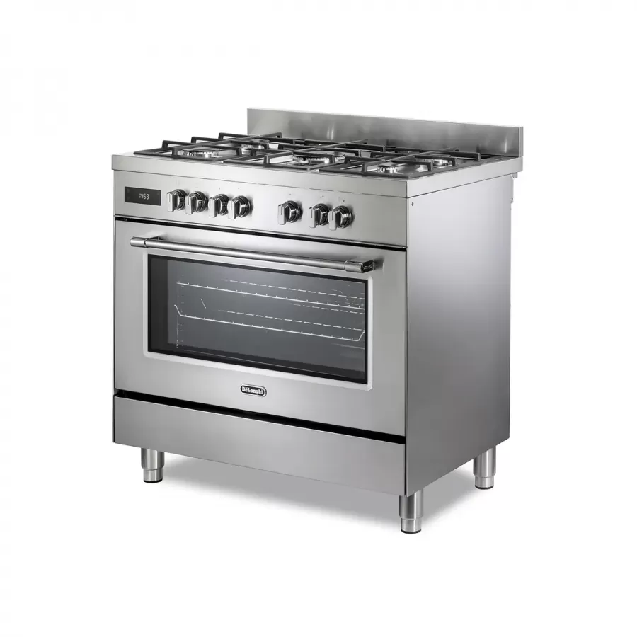 Aragaz Profesional Delonghi PRO 96 MX ED RO 5 Arzatoare Gaz + Electric L 90Cm Grill Inox — imaginea 4