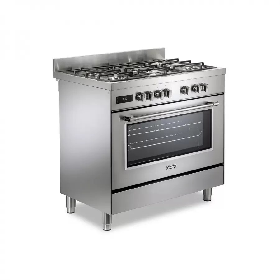 Aragaz Profesional Delonghi PRO 96 MX ED RO 5 Arzatoare Gaz + Electric L 90Cm Grill Inox — imaginea 5
