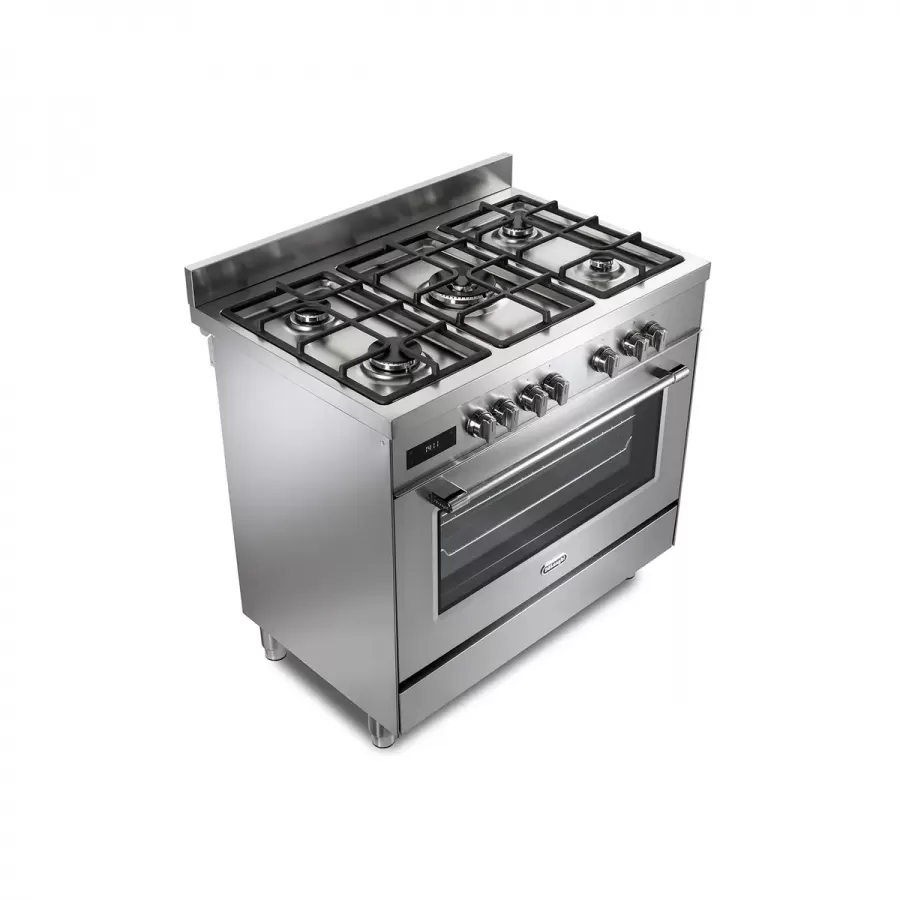 Aragaz Profesional Delonghi PRO 96 MX ED RO 5 Arzatoare Gaz + Electric L 90Cm Grill Inox — imaginea 6