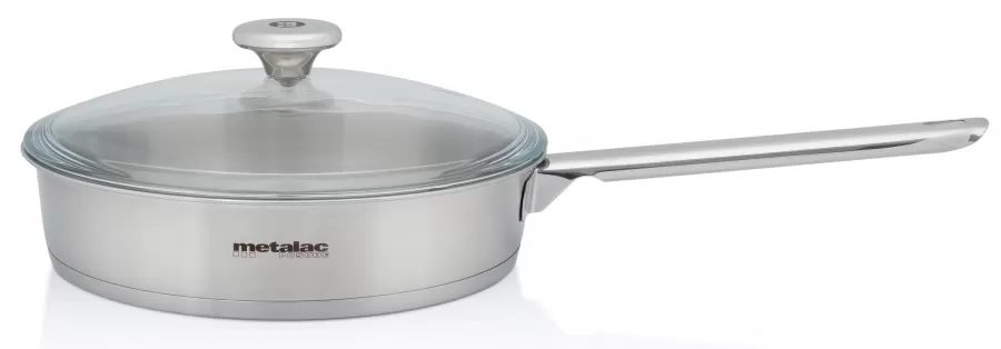 Tigaie Metalac 2.4L Cu Capac Din Sticlă Santino 24Cm