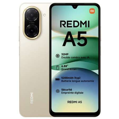 Telefon mobil Xiaomi Redmi A5 64GB 3GB RAM Dual Sim 4G Sandy Gold