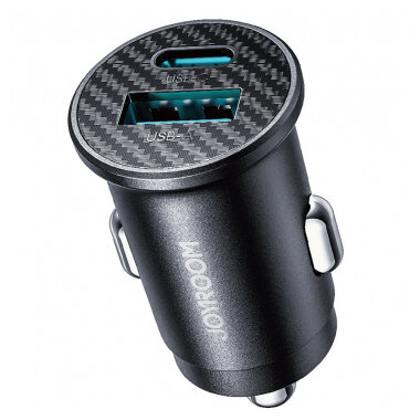 Incarcator Auto JR-CCN16 Mini 12W 2.4A 1 x USB-A - 1 x USB-C Negru