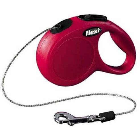 Lesă Retractabilă pentru Câini flexi New Classic Mărime XS cu Șnur 3M Roșu