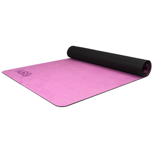 Saltea Yoga Iggy Cauciuc Natural Acoperit cu Suede (Microfibra) 1830 x 680 x 4MM Roz/Negru