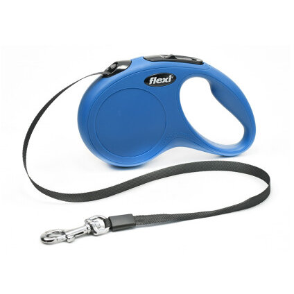 Lesă Retractabilă pentru Câini flexi New Classic cu Banda Marima S 5M Albastru