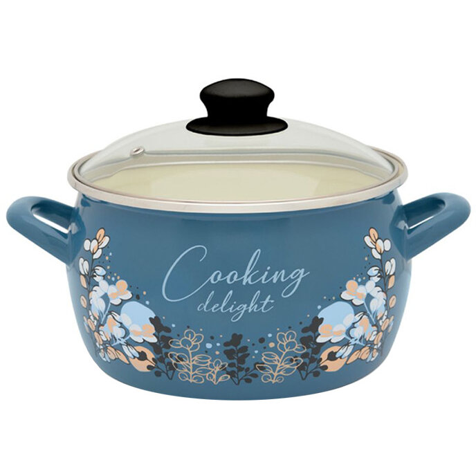 Oala 4.2l cu capac sticla Cooking Delight Metalac email/20cm/4.2l - imagine 2