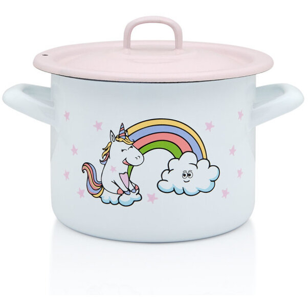 Oala 1.5l cu capac Unicorn Metalac email/14cm/1.5l - imagine 2