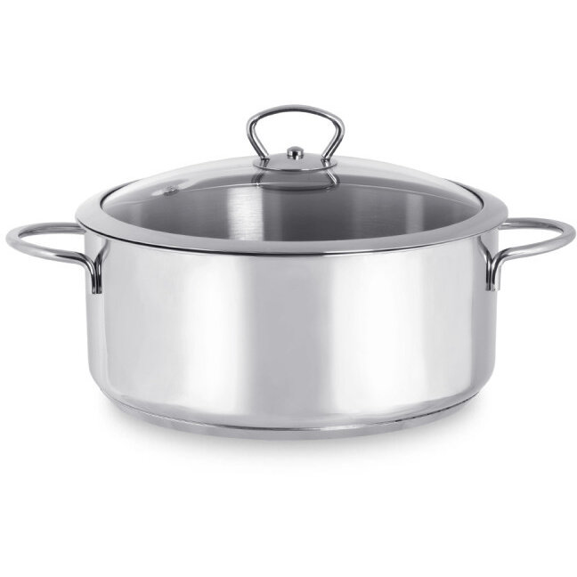 Cratita 4.8l cu capac din sticla Kulinaria Metalac inox/24cm/4.8l - imagine 2