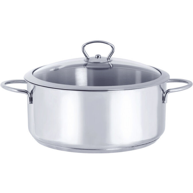Cratita 1.4l cu capac din sticla Kulinaria Metalac inox/16cm/1.4l - imagine 2