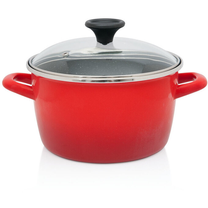 Oala 3.5l cu capac sticla Granit Induction Metalac email/20cm/3.5l - imagine 2