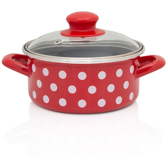 Cratita 1l cu capac din sticla Tufne Metalac email/14cm/1l - imagine 2