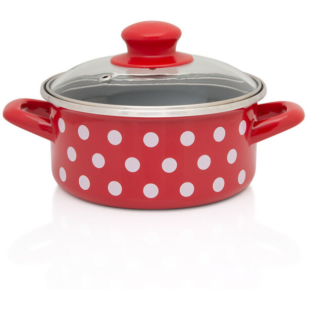 Cratita 1.5l cu capac din sticla Tufne Metalac email/16cm/1.5l - imagine 2