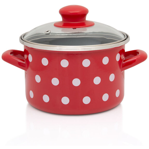 Oala 1.5l cu capac din sticla Tufne Metalac email/14cm/1.5l - imagine 2