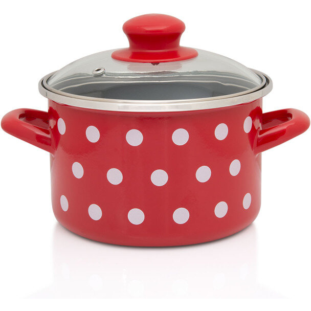 Oala 2l cu capac din sticla Tufne Metalac email/16cm/2l - imagine 2