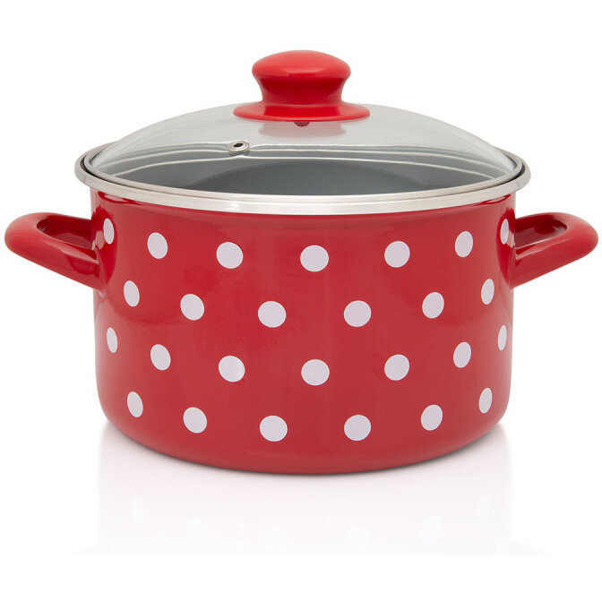 Oala 4l cu capac din sticla Tufne Metalac email/20cm/4l - imagine 2