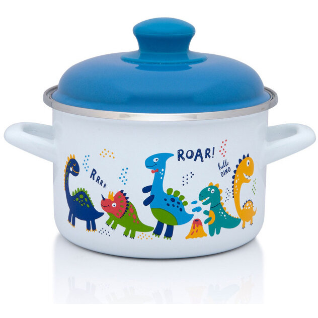 Oala 2l cu capac Dino Metalac email/16cm/2l - imagine 2