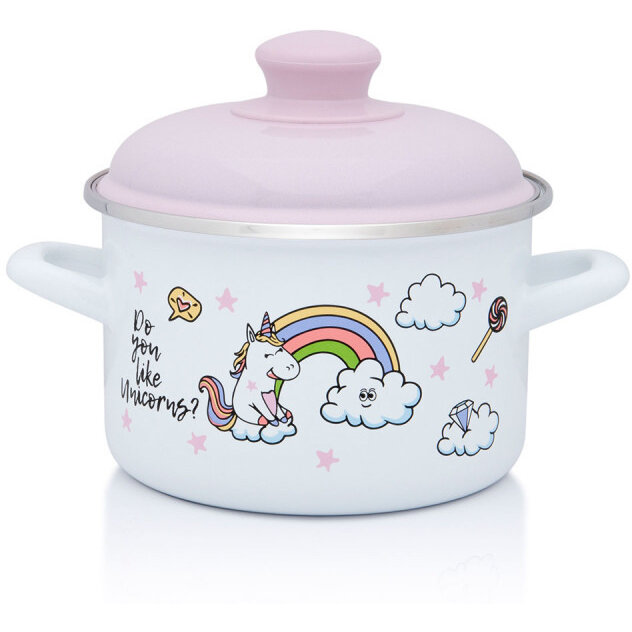 Oala 2l cu capac Unicorn Metalac email/16cm/2l - imagine 2