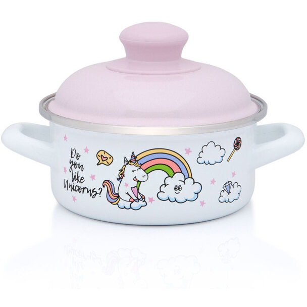 Cratita 1l cu capac Unicorn Metalac email/14cm/1l - imagine 2