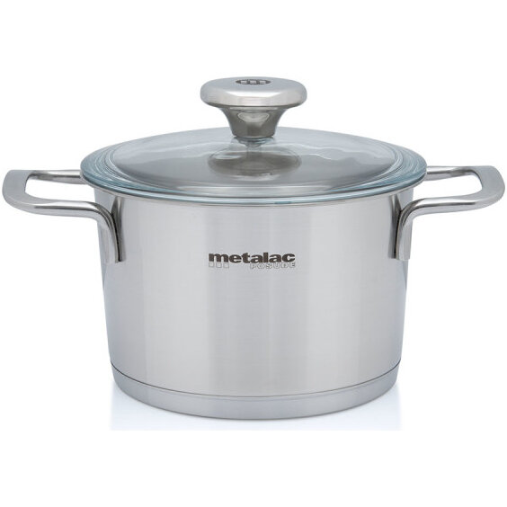 Oala 1.9l cu capac din sticla Santino Metalac inox/16cm/1.9l - imagine 2
