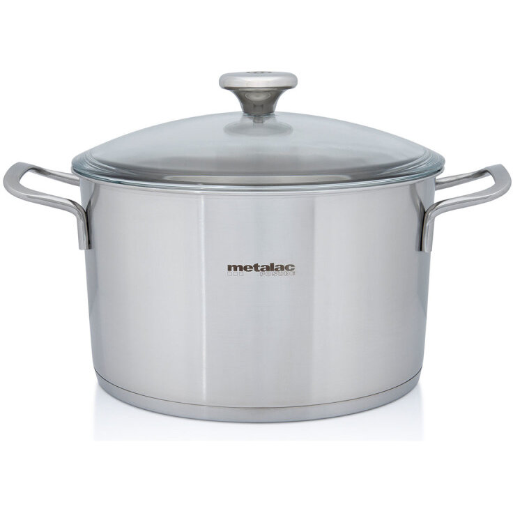 Oala 6l cu capac din sticla Santino Metalac inox/24cm/6l - imagine 2