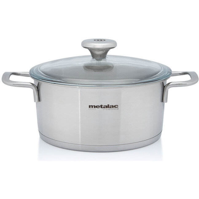 Cratita 2.6l cu capac din sticla Santino Metalac inox/20cm/2.6l - imagine 2