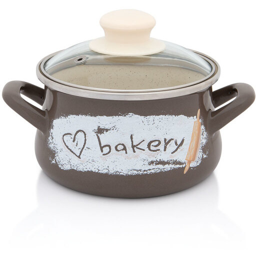 Oala 1.65l cu capac din sticla Bakery Metalac email/14cm/1.65l - imagine 2