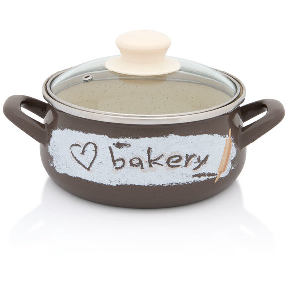 Cratita 1.85l cu capac din sticla Bakery Metalac email/16cm/1.85l - imagine 2